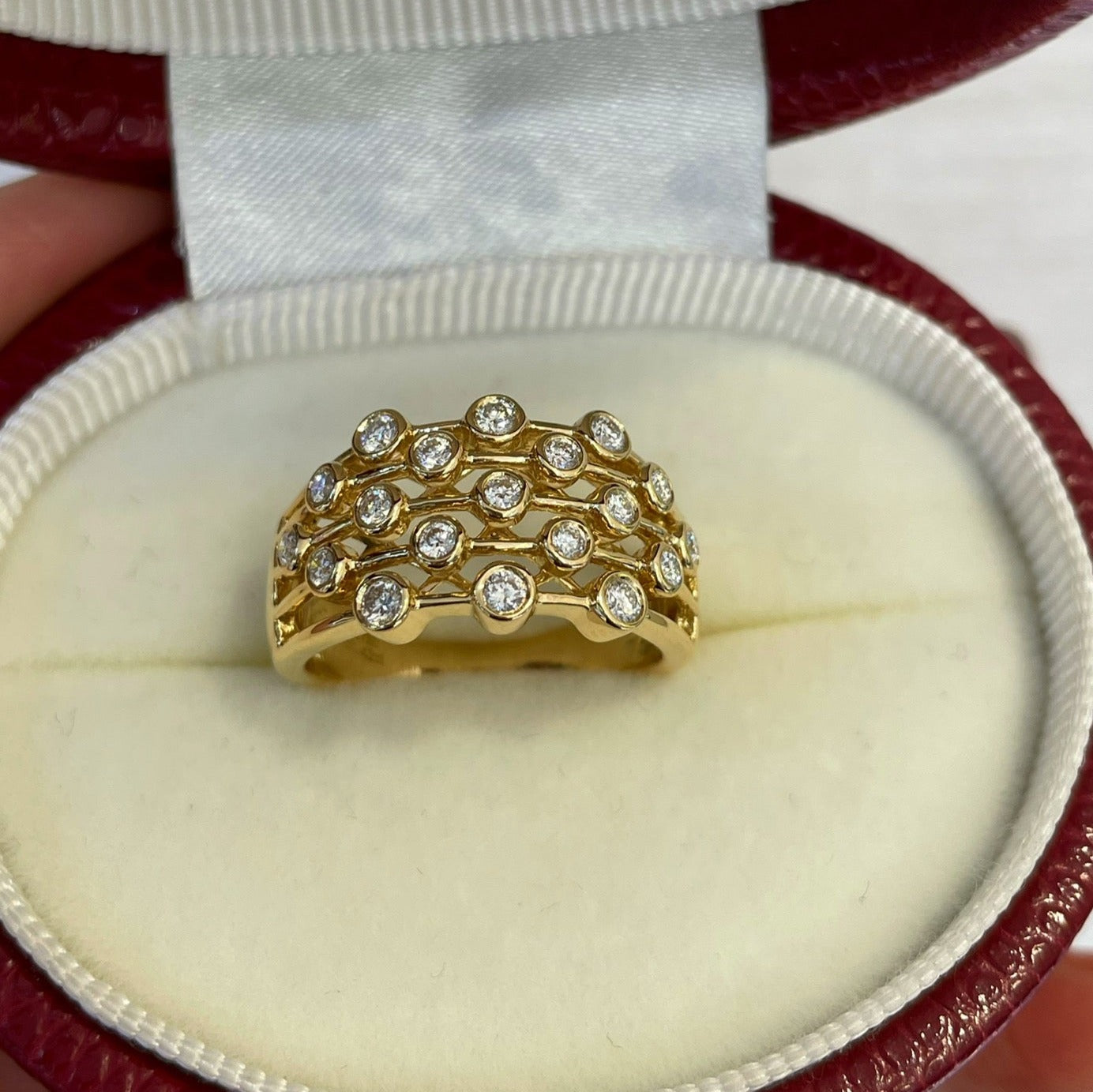 Natural Diamond Statement Ring, Unqiue Antique Design, Bridal Wedding, Anniversary Ring, Gift for Her