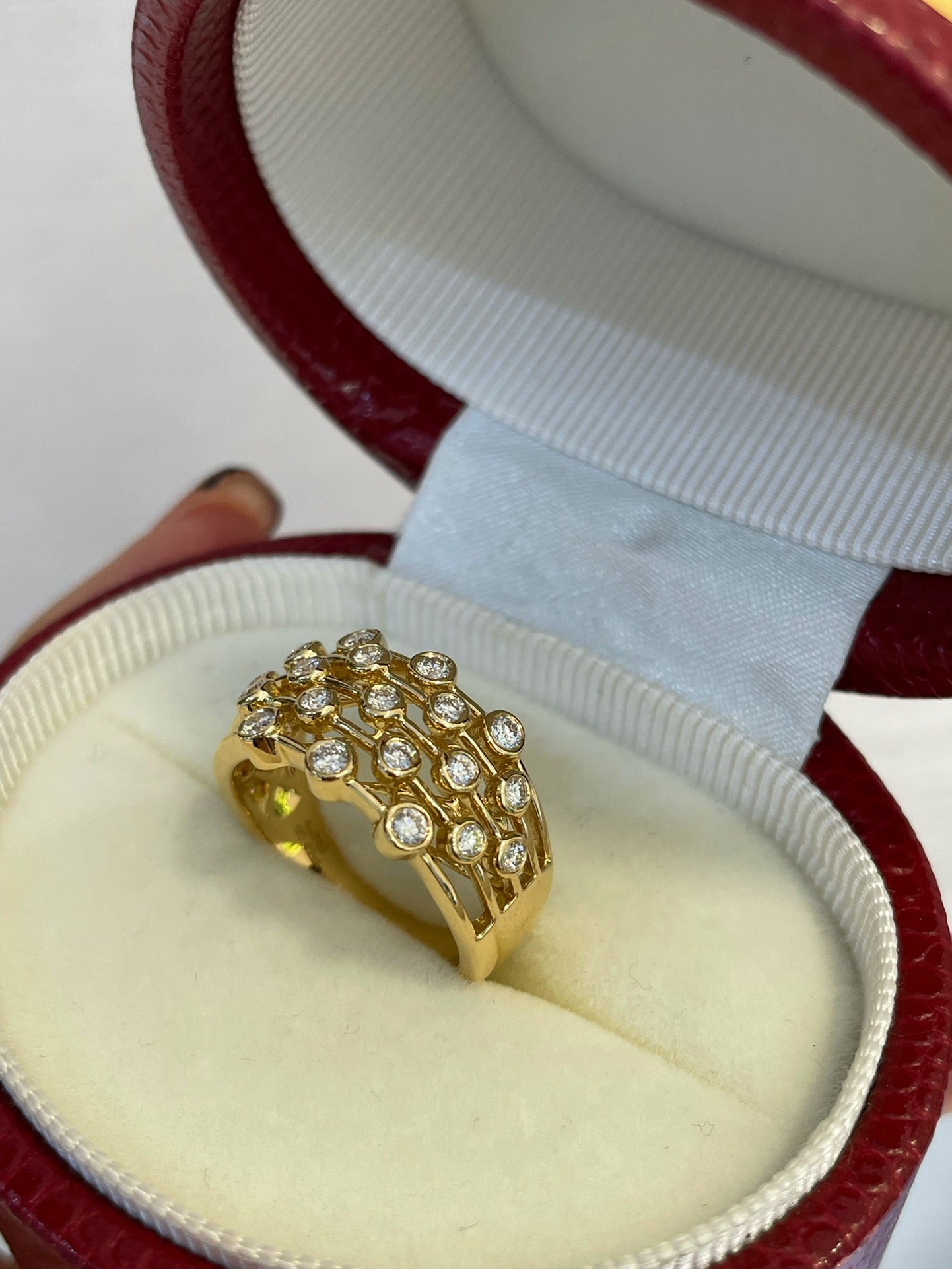 Natural Diamond Statement Ring, Unqiue Antique Design, Bridal Wedding, Anniversary Ring, Gift for Her