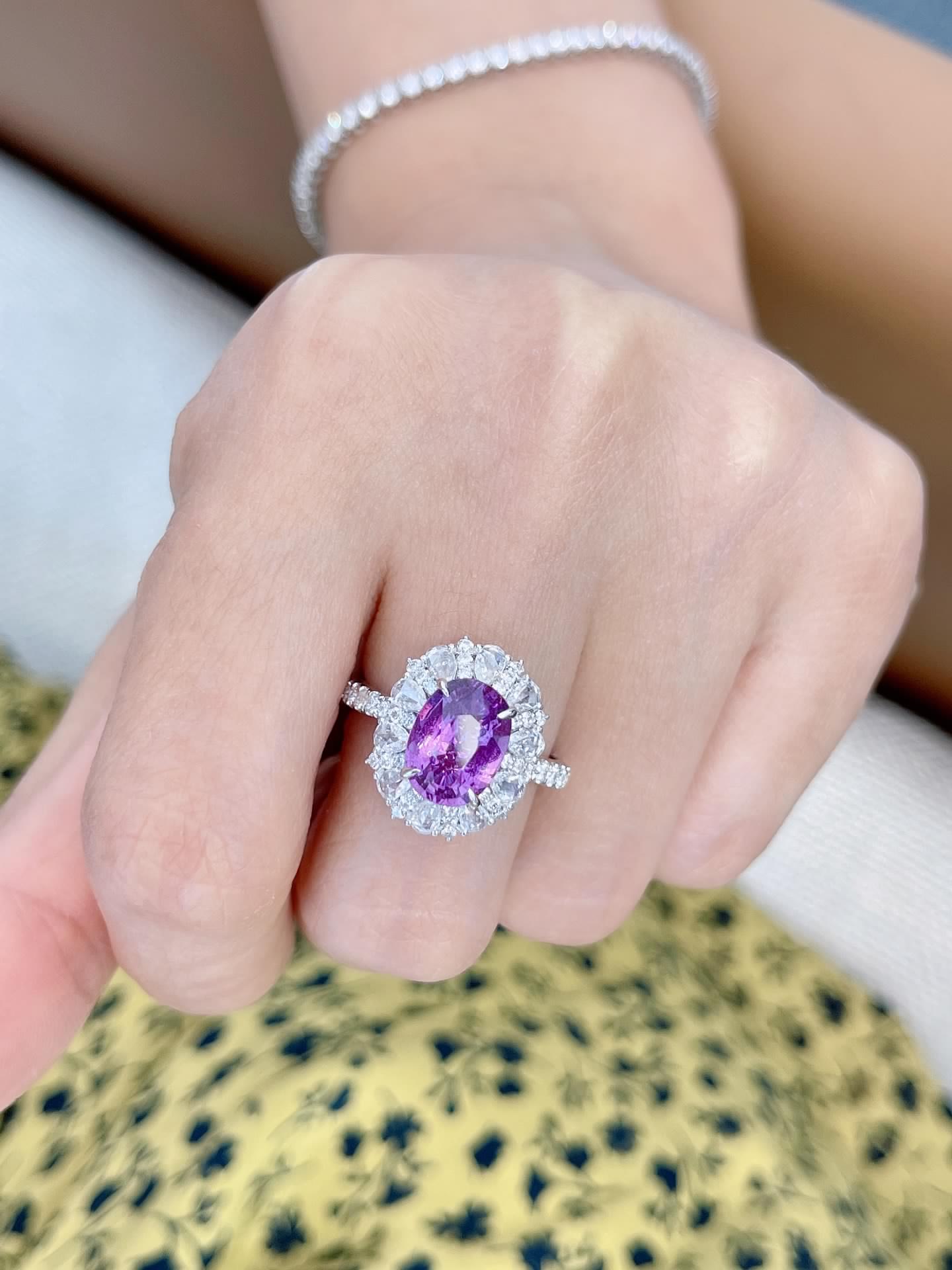 Luxury Natural Purple Sapphire Statement Ring, Unique Design, Bridal Ring, Anniversary Ring, Gift for Her