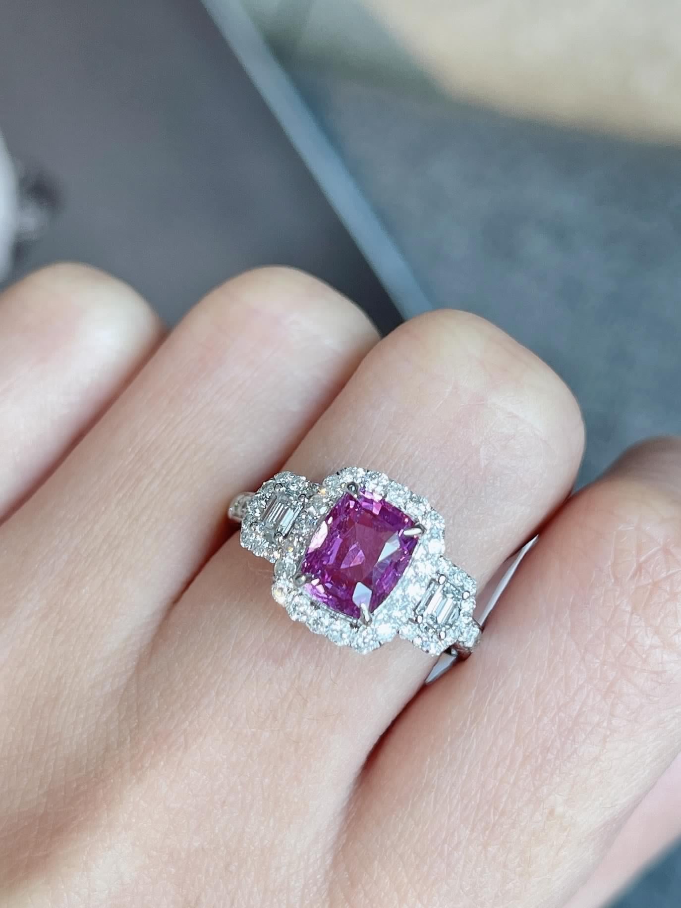 Luxury Natural Purple Sapphire Statement Ring, Unique Design, Bridal Ring, Anniversary Ring, Gift for Her