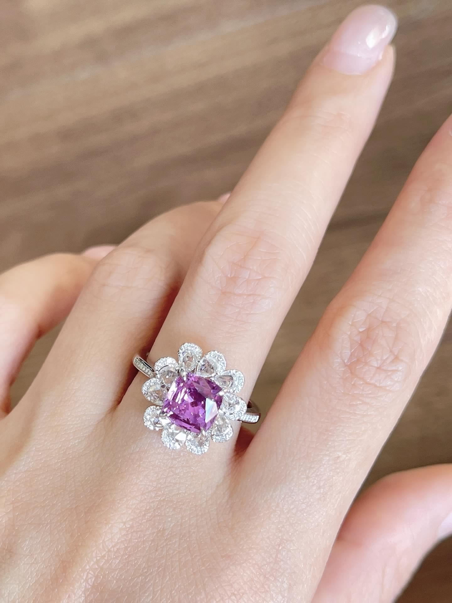 Luxury Natural Purple Sapphire Statement Ring, Unique Design, Bridal Ring, Anniversary Ring, Gift for Her