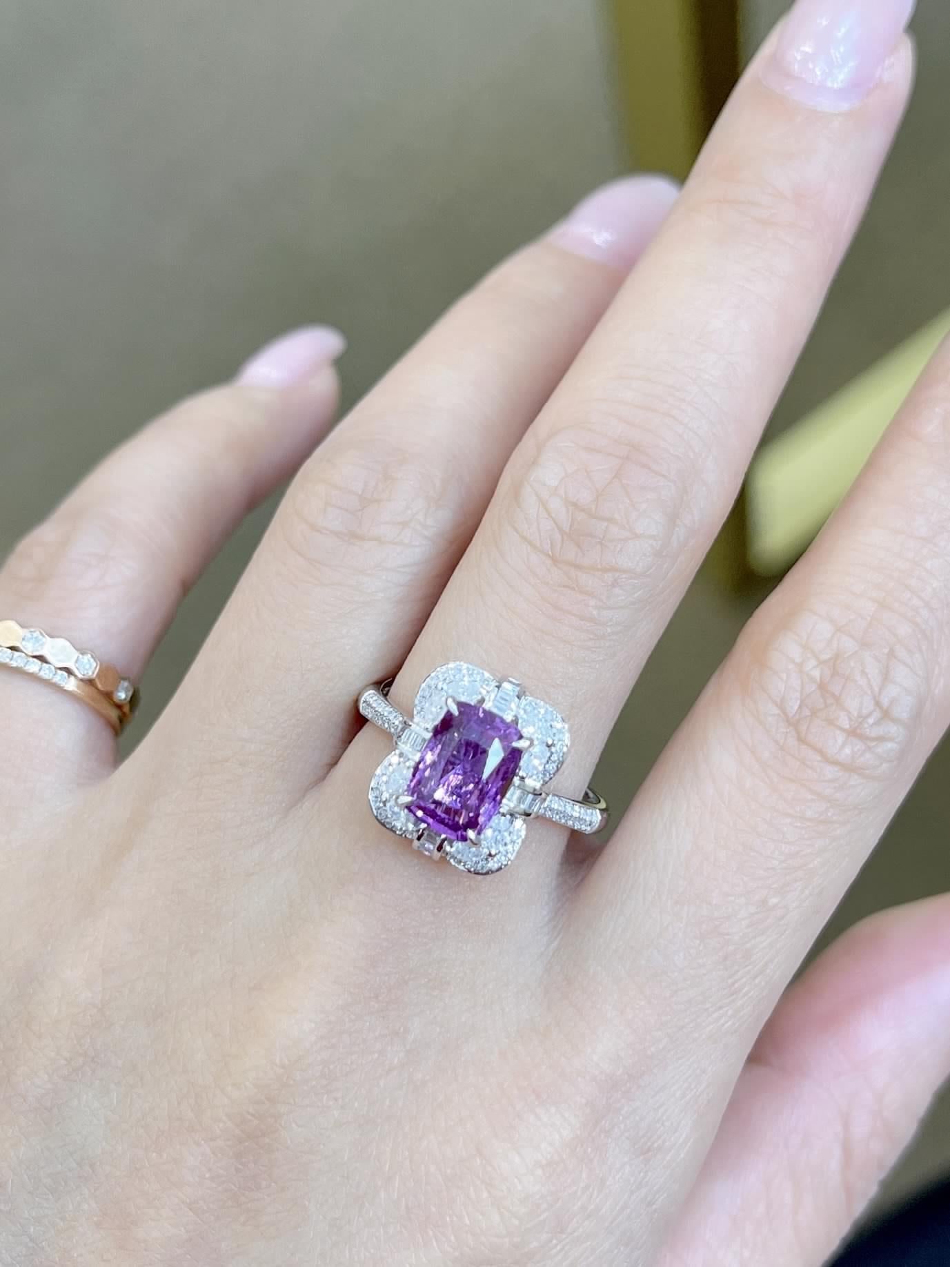 Luxury Natural Purple Sapphire Statement Ring, Unique Design, Bridal Ring, Anniversary Ring, Gift for Her