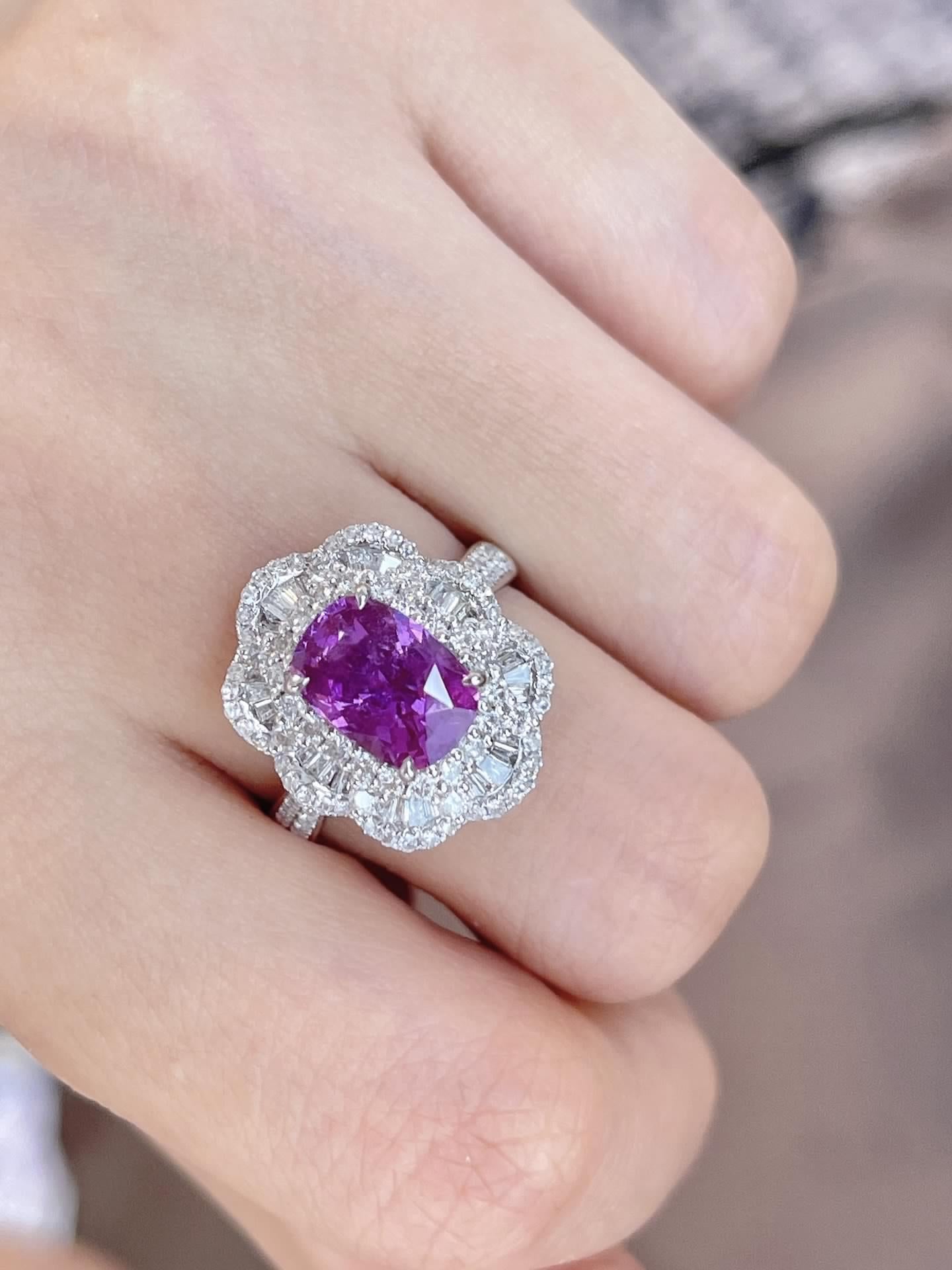 Luxury Natural Purple Sapphire Statement Ring, Unique Design, Bridal Ring, Anniversary Ring, Gift for Her