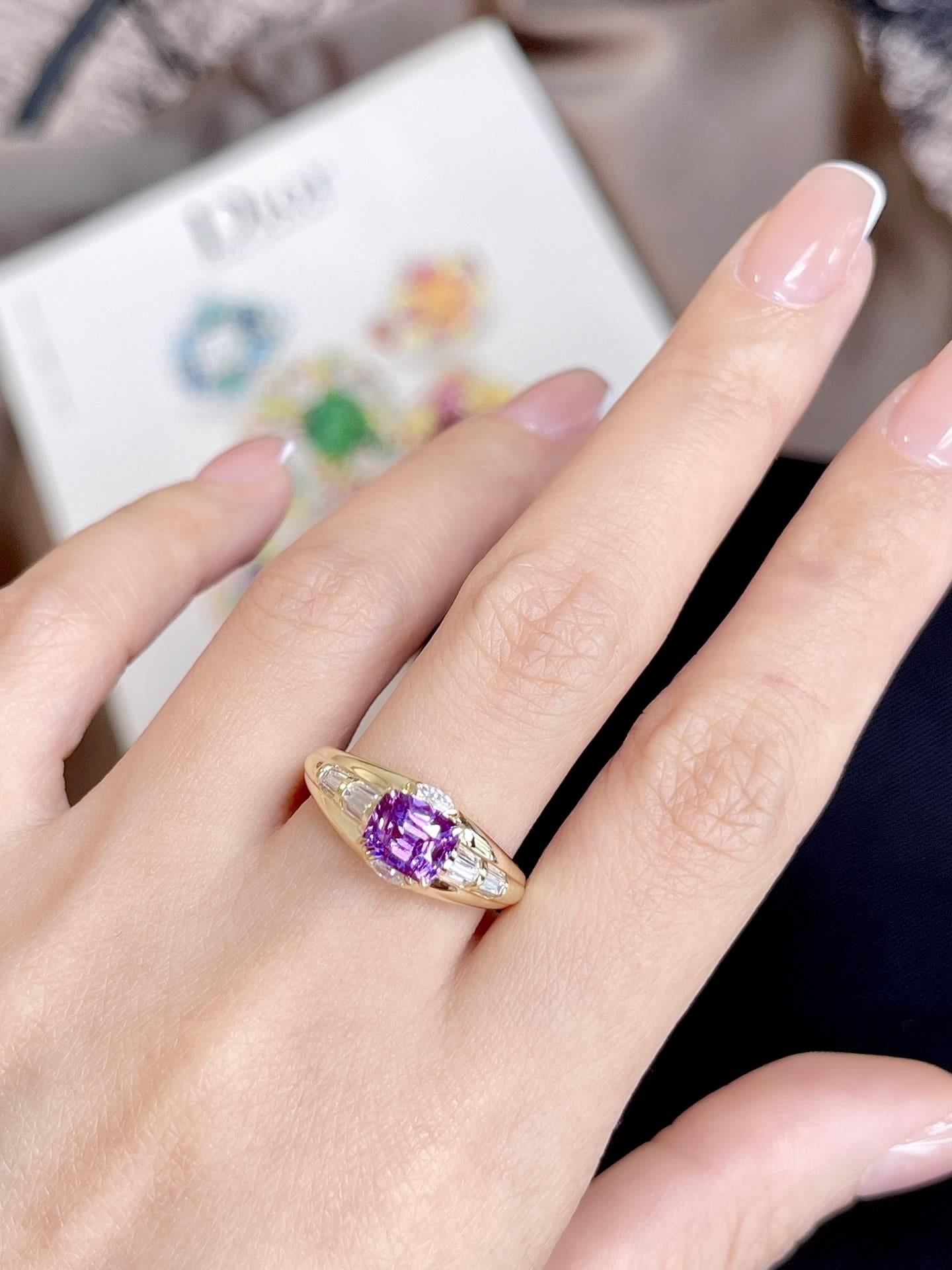 Luxury Natural Purple Sapphire Statement Ring, Unique Design, Bridal Ring, Anniversary Ring, Gift for Her