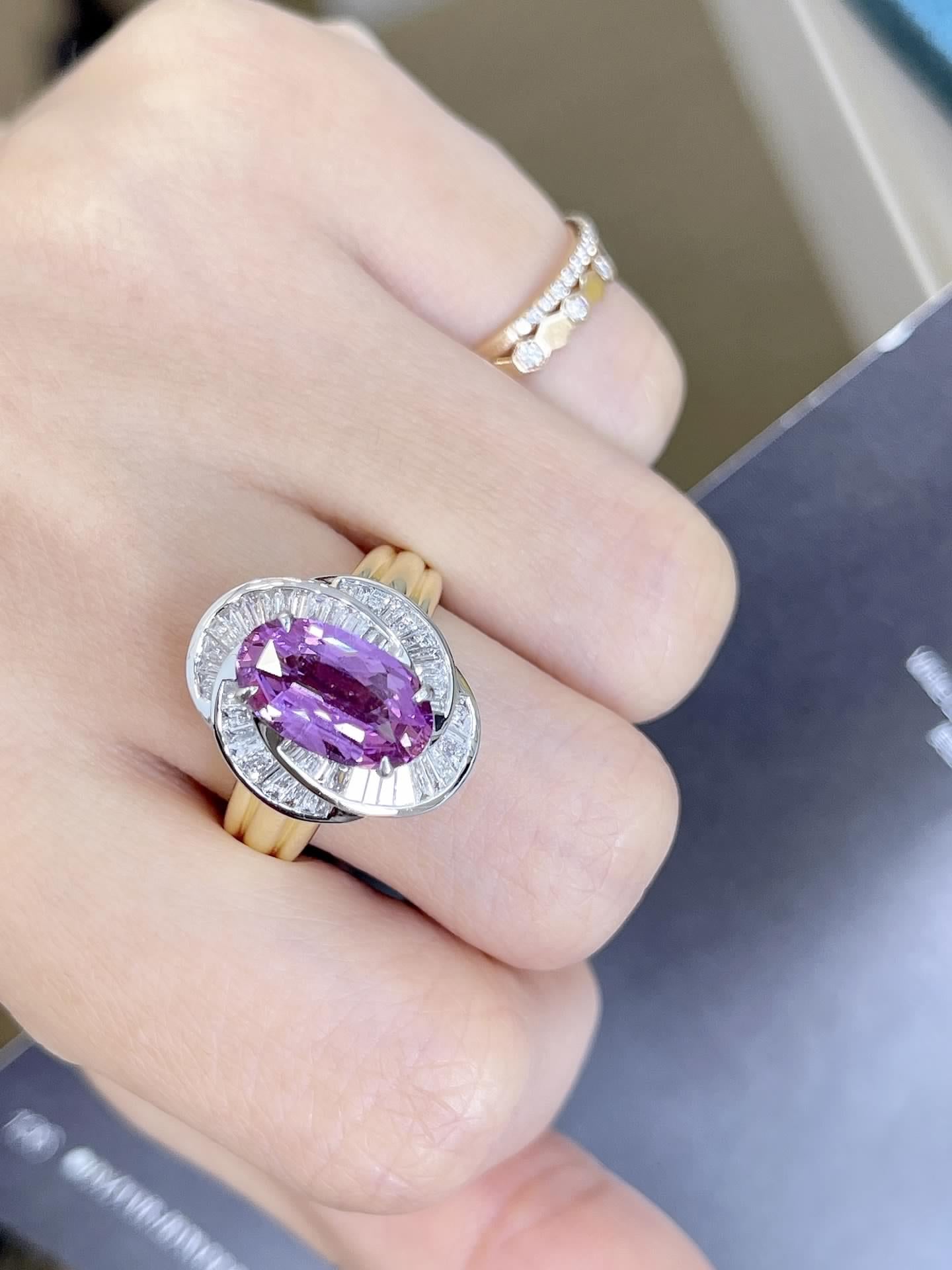 Luxury Natural Purple Sapphire Statement Ring, Unique Design, Bridal Ring, Anniversary Ring
