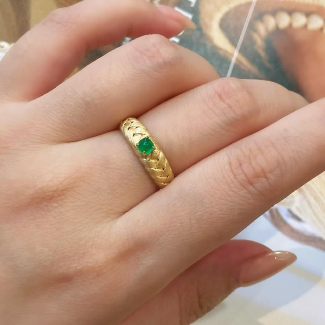 Natural Emerald Statement Ring, Unique Design, Bridal Ring, Anniversary Ring, Gift for Her