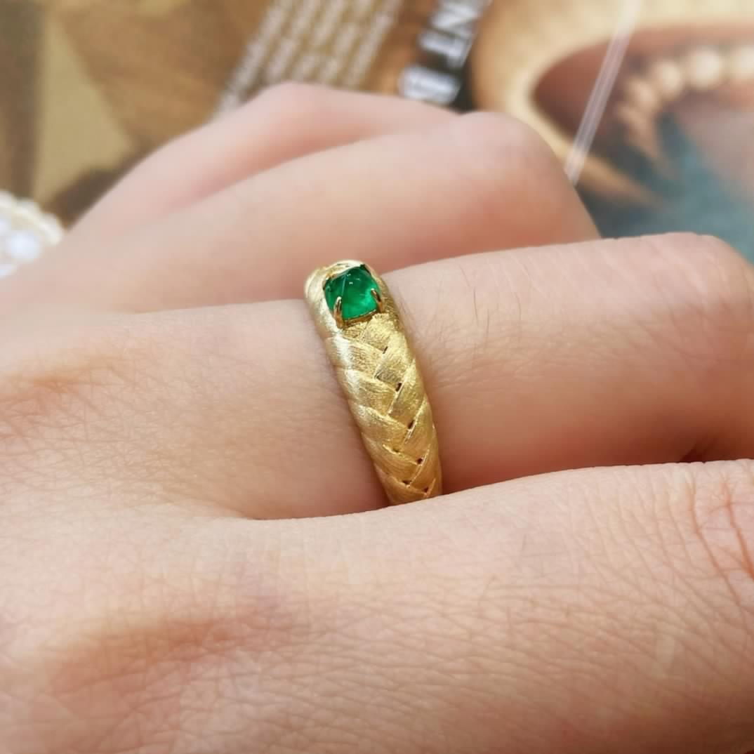 Natural Emerald Statement Ring, Unique Design, Bridal Ring, Anniversary Ring, Gift for Her