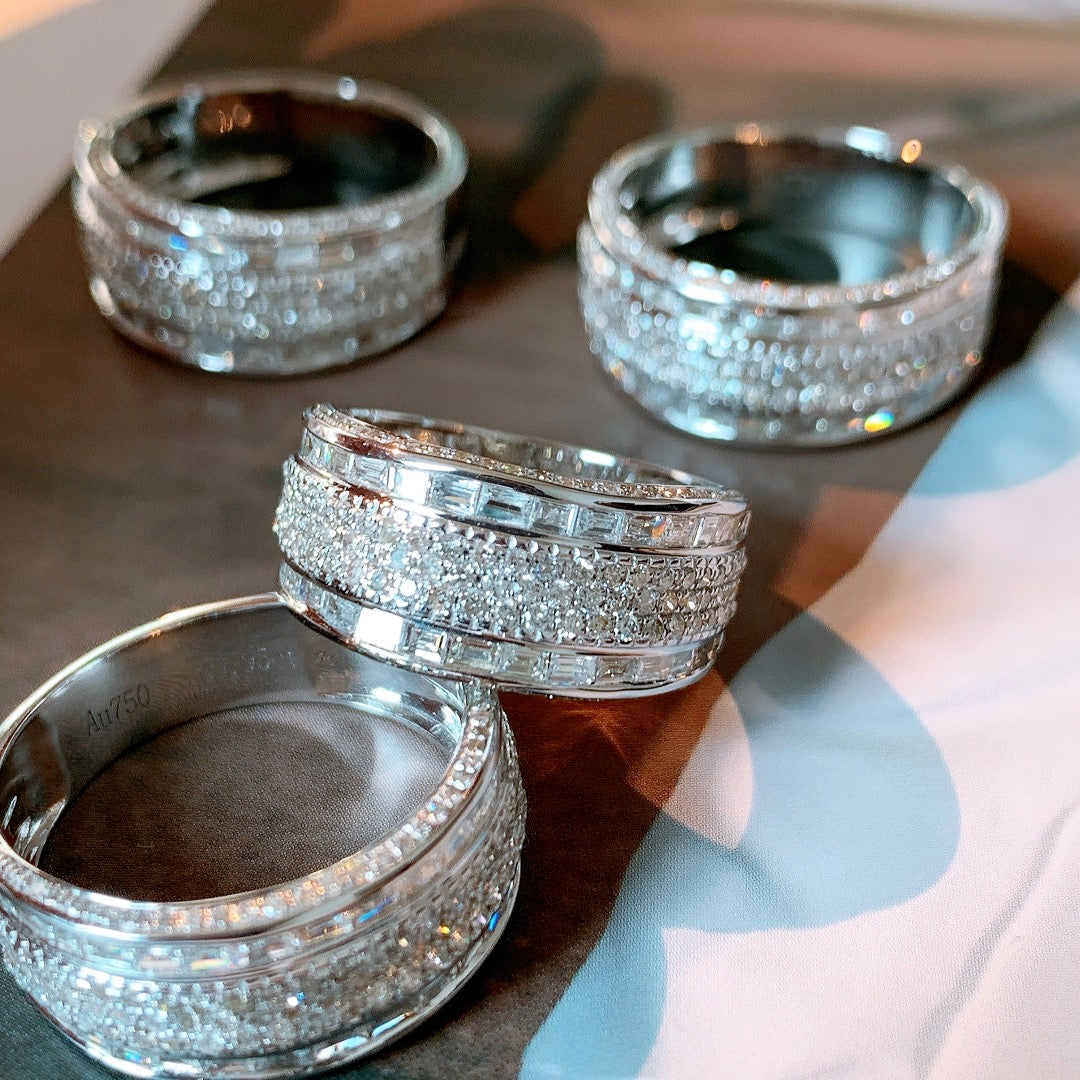 Natural Diamond Pave Ring, Luxury and Unique Design, Bridal Wedding, Anniversary Ring, Gift for Her