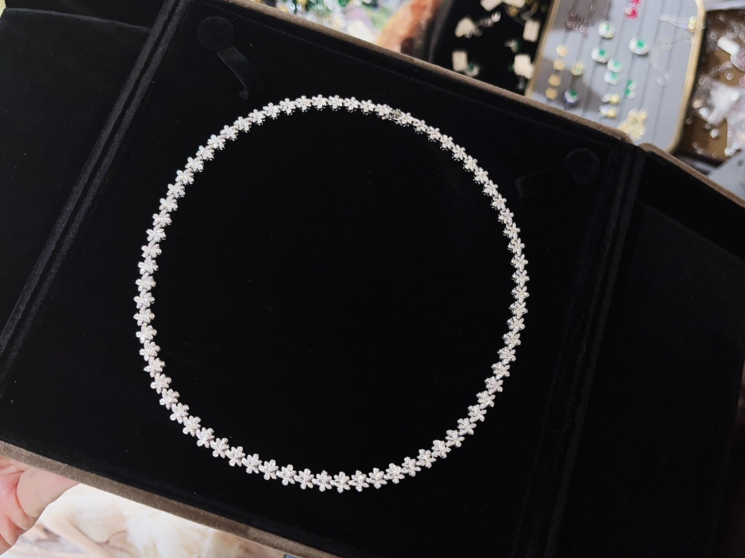 Luxury Diamond Necklace Natural Diamond Necklace 18K White Gold Diamond Necklace for Wedding Necklace Anniversary Necklace Gift for you