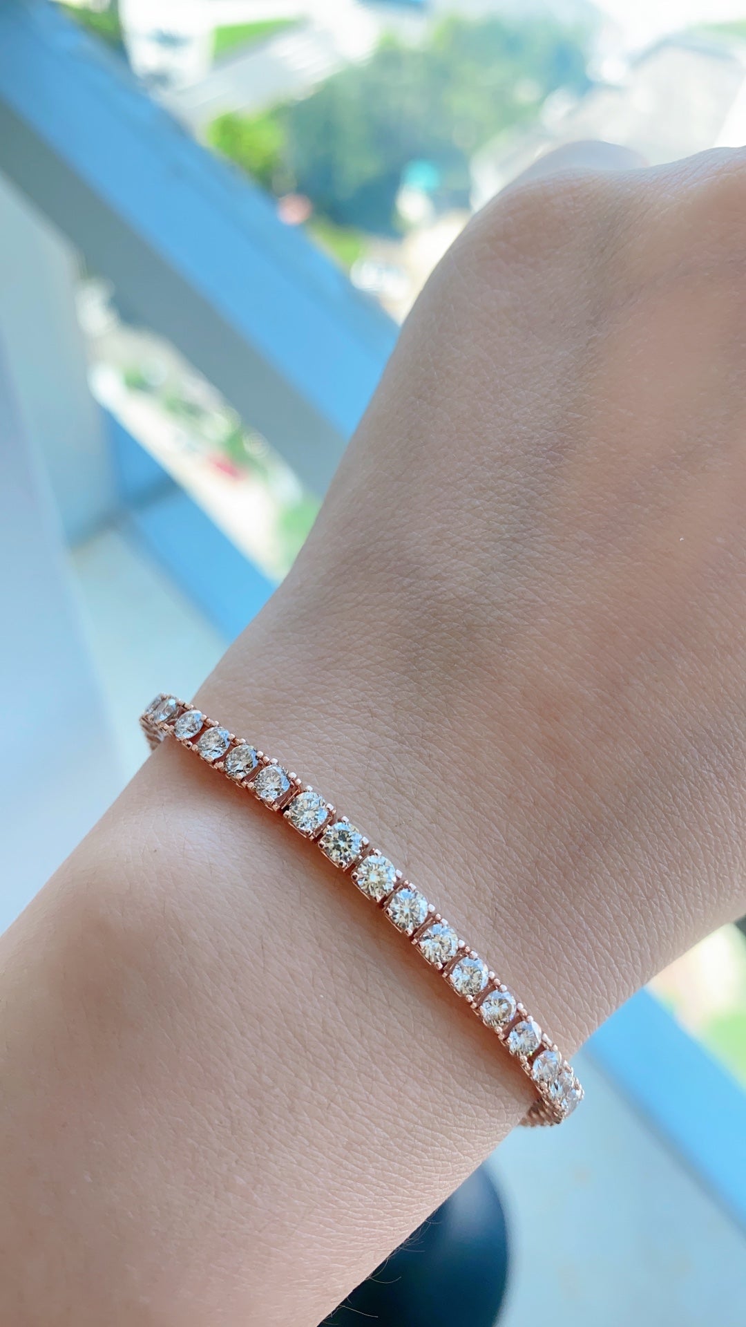 Luxury Natural Diamond Bracelet, Classic Tennis Design, 18K Natural Diamond Bracelet, Wedding Bracelet, Anniversary Bracelet, Gift for you