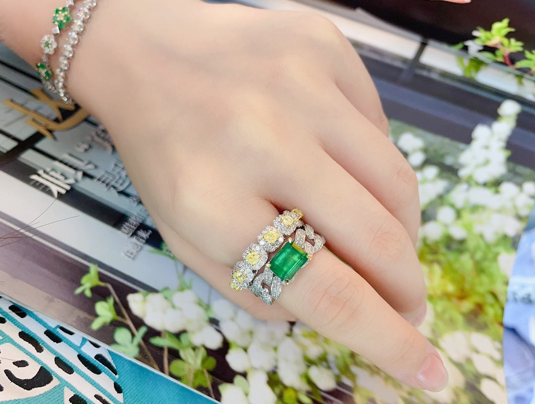 Luxury Natural Yellow Diamond Pave Ring, Classic Design, Bridal Wedding, Anniversary Ring, Gift for Her