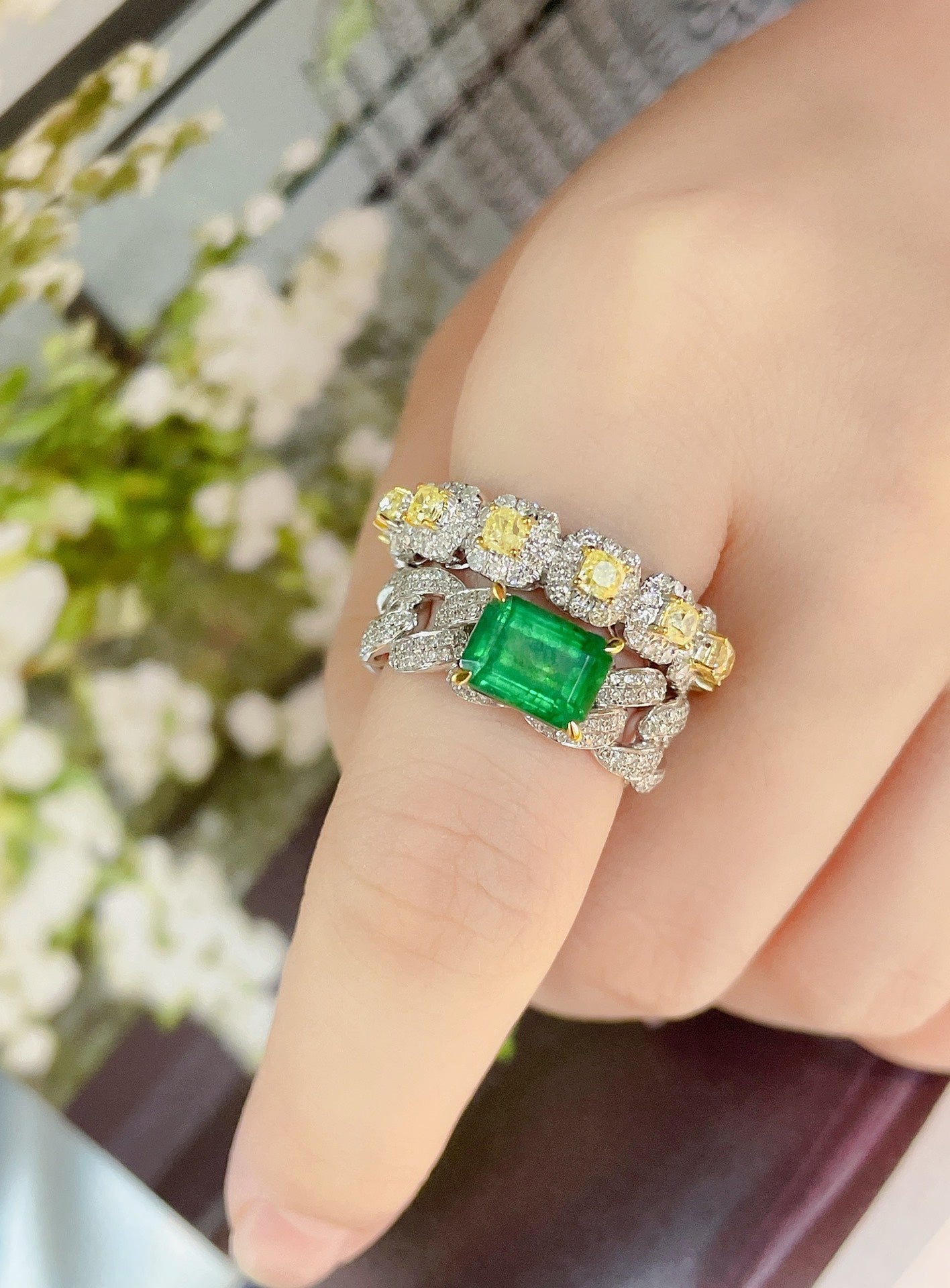 Luxury Natural Yellow Diamond Pave Ring, Classic Design, Bridal Wedding, Anniversary Ring, Gift for Her