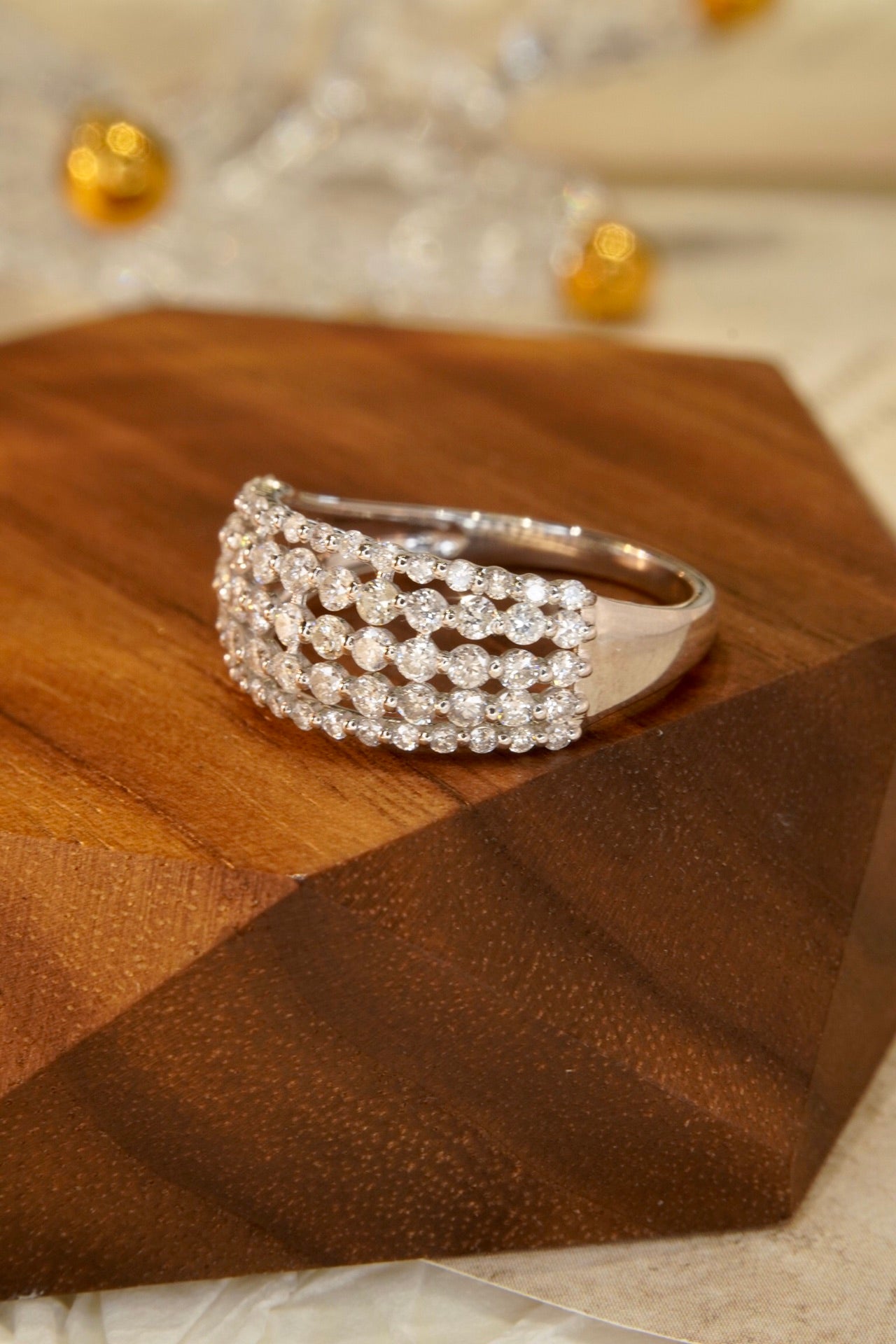 Natural Diamond Pave Ring, Classic Elegant Design, Bridal Wedding, Anniversary Ring, Gift for Her