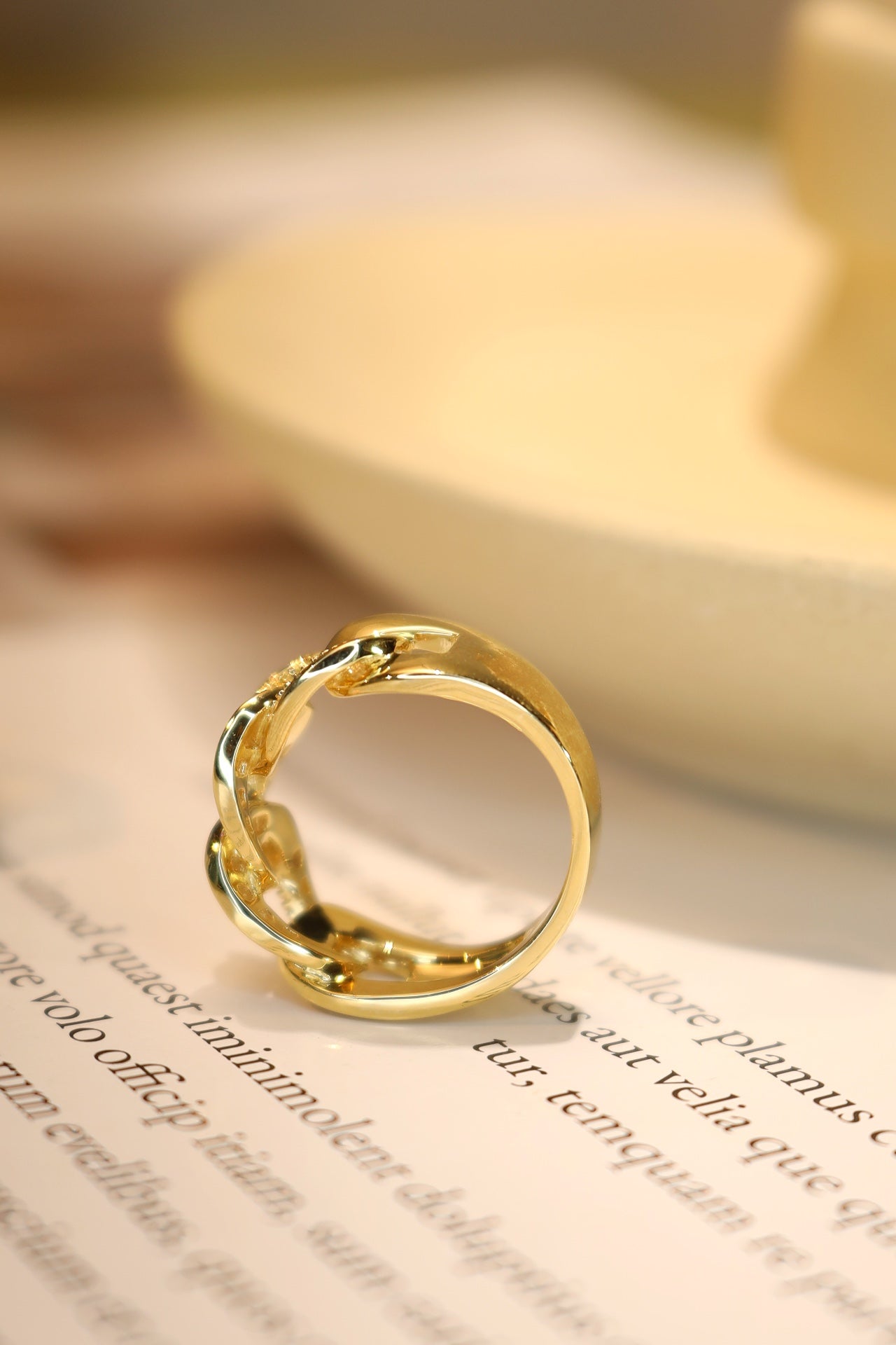 Natural Diamond Pave Ring, Unique Chain Design, Bridal Wedding, Anniversary Ring, Gift for Her