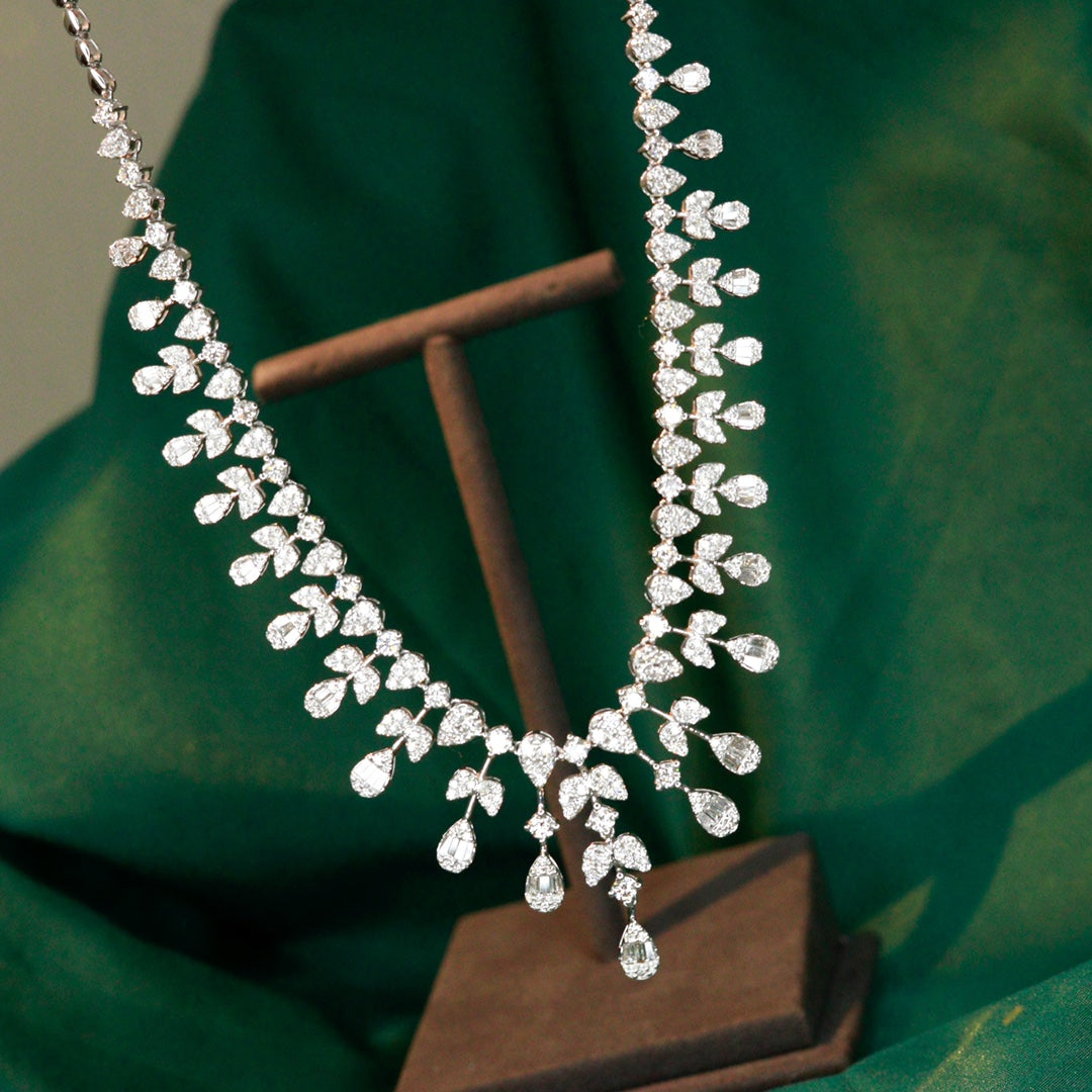 Luxury Diamond Necklace Natural Diamond Necklace 18K White Gold Diamond Necklace for Wedding Necklace Anniversary Necklace Gift for you