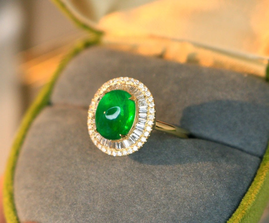 Luxury Natural Emerald Statement Ring, Classic Design, Bridal Ring, Anniversary Ring, Gift for Her