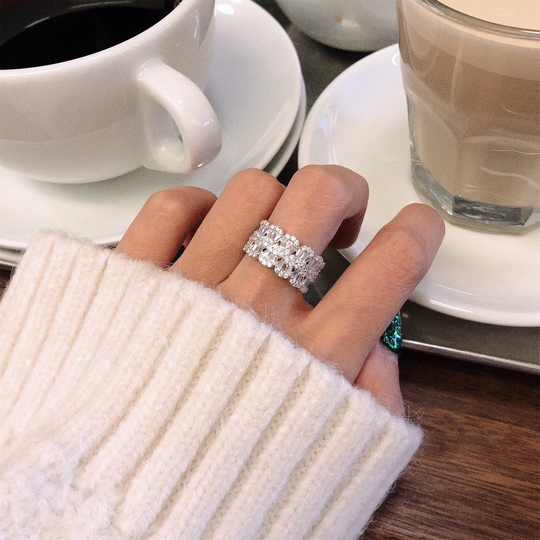 Natural Diamond Pave Ring, Classic Design, Bridal Wedding, Anniversary Ring, Gift for Her