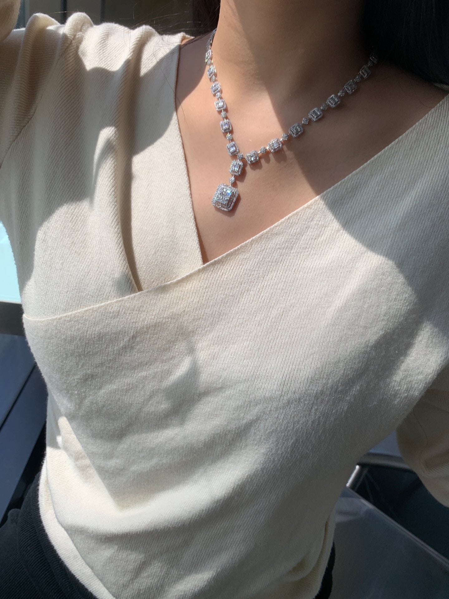 Luxury Diamond Necklace 18K Natural Diamond Necklace 18K Diamond Necklace Necklace Wedding Necklace Anniversary Necklace Gift for you