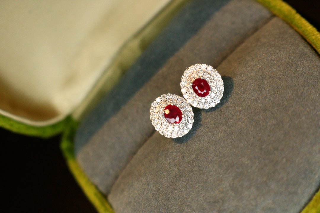 Natural Ruby Jewelry Set, Ring, Necklace and Earrings, Classic Design, Bridal Wedding, Anniversary Ring, Gift for Her