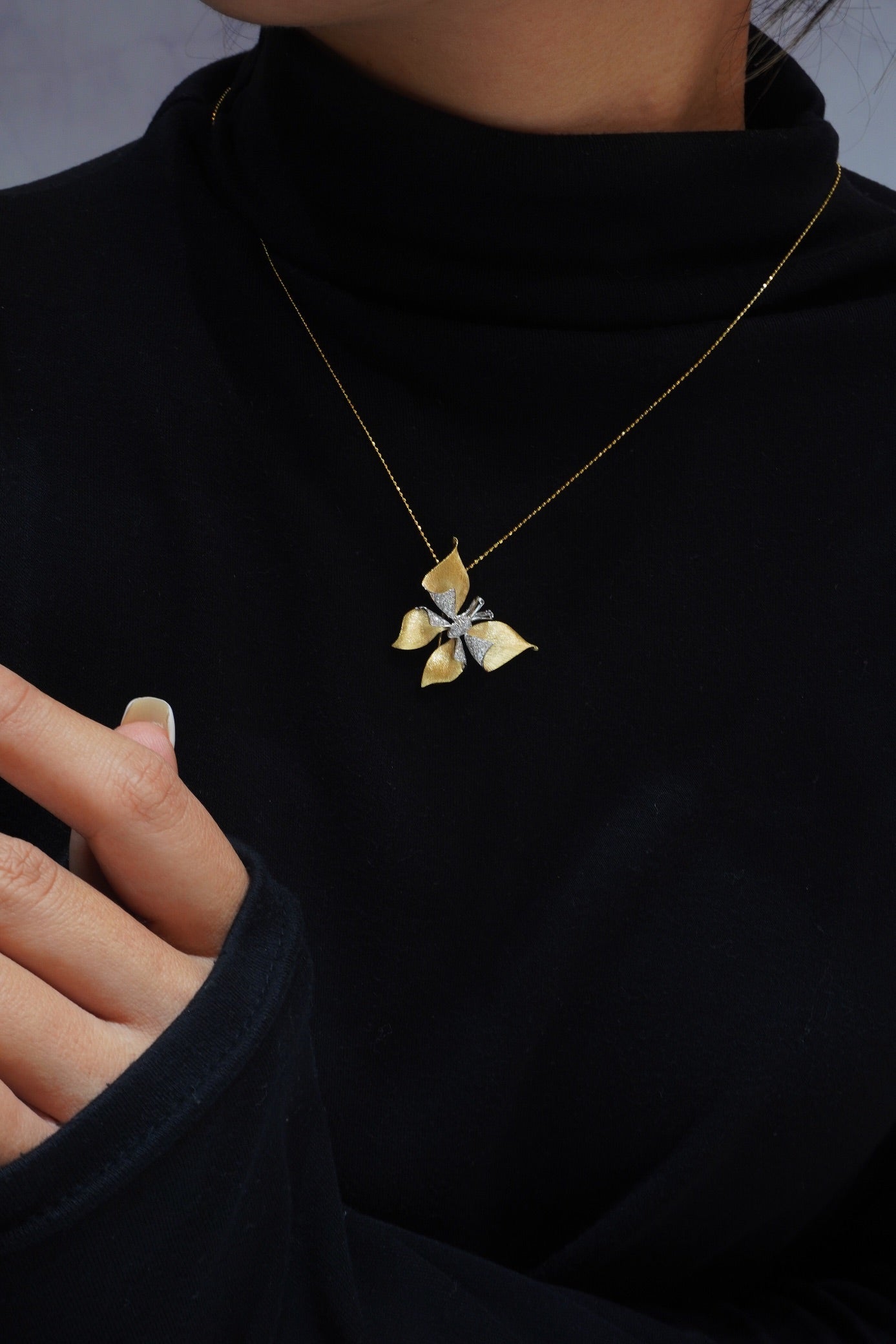 Elegant Butterfly Pendant and Brooch, Unique Design, Bridal Necklace, Anniversary Necklace, Gift for Her