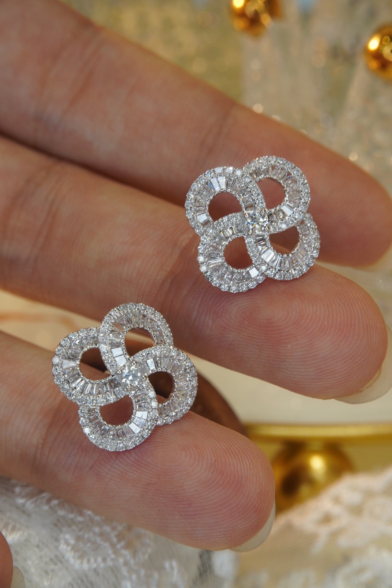 Luxury Natural Diamond Stud Earring, Classic Daily Style, 18K Gold Daily Earrings, Bridal Earring, Anniversary Earring, Gift for Her