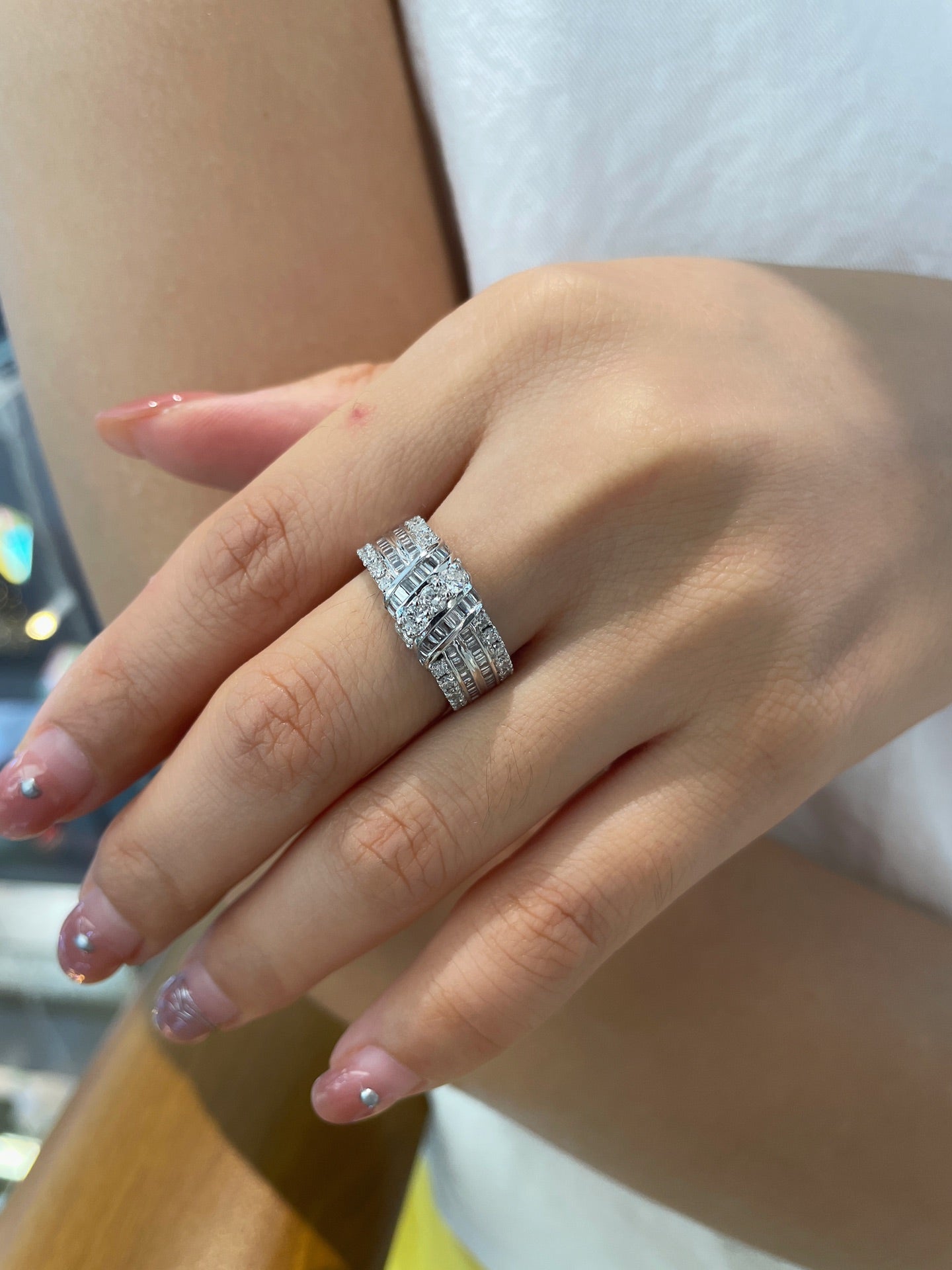 Luxury Natural Diamond Band Ring, Classic Design, Bridal Wedding, Anniversary Ring, Gift for Her