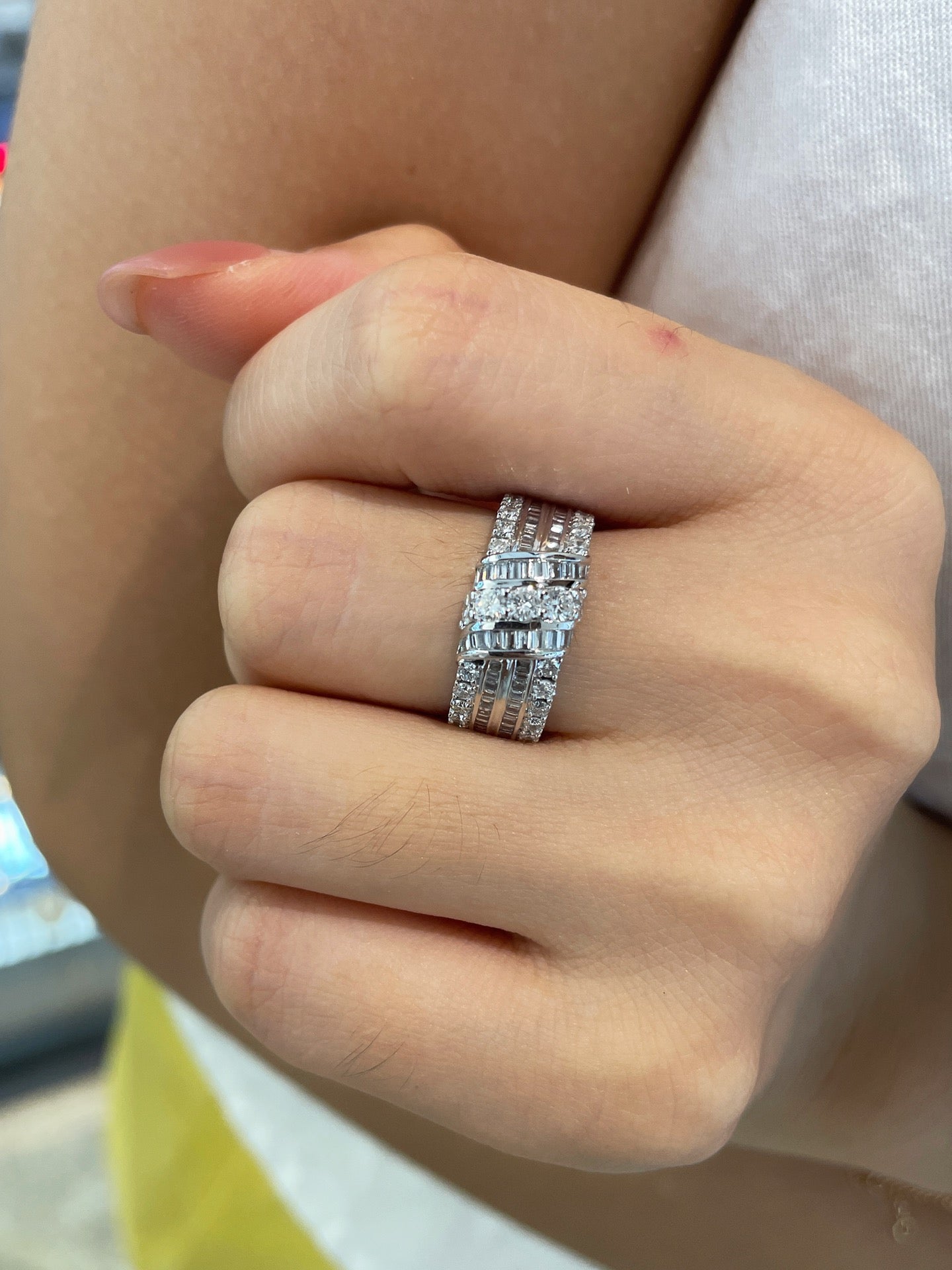 Luxury Natural Diamond Band Ring, Classic Design, Bridal Wedding, Anniversary Ring, Gift for Her