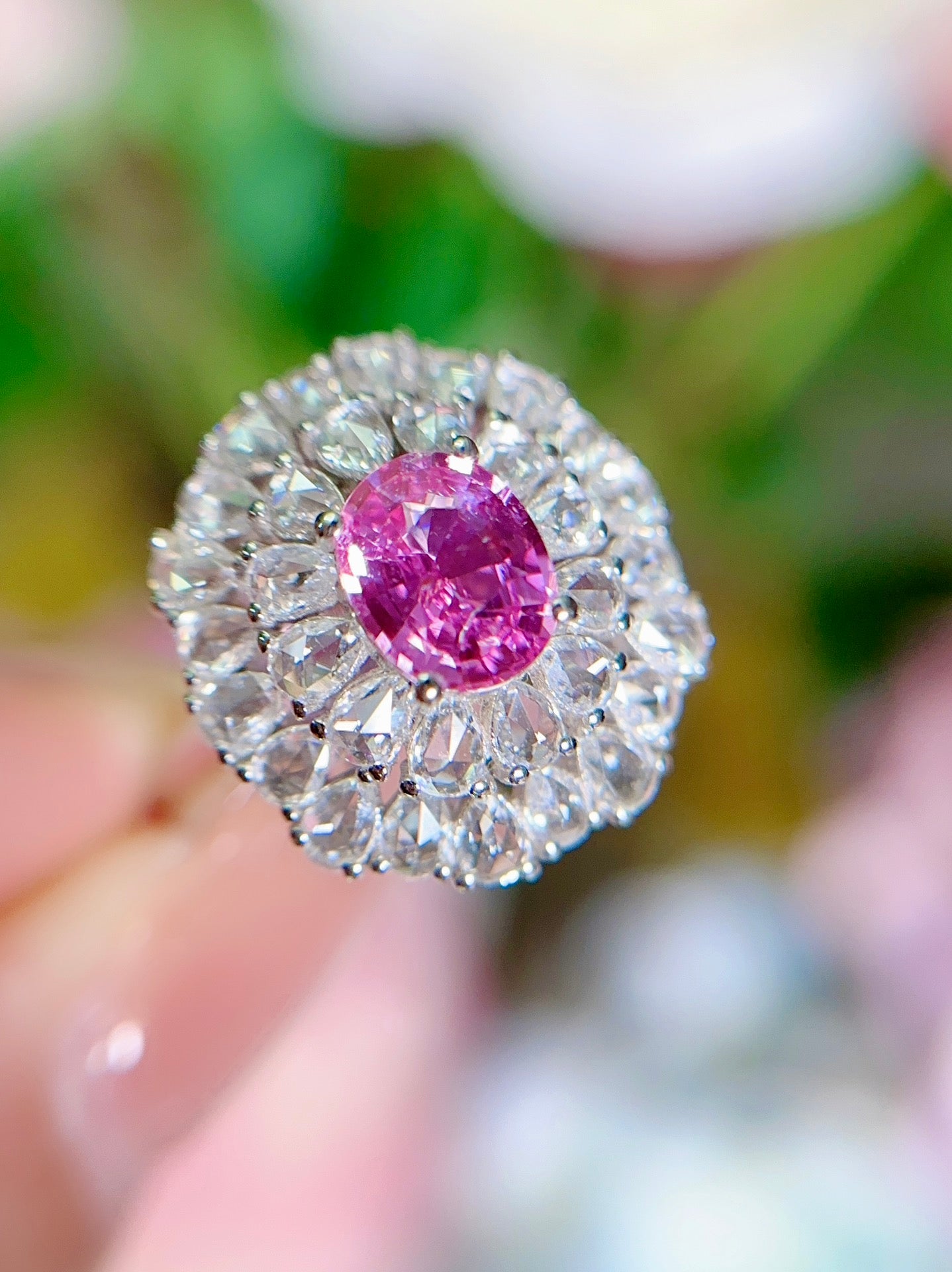 Luxury Natural Sapphire Statement Ring with Diamonds, Unique Design, Bridal Ring, Anniversary Ring, Gift for Her