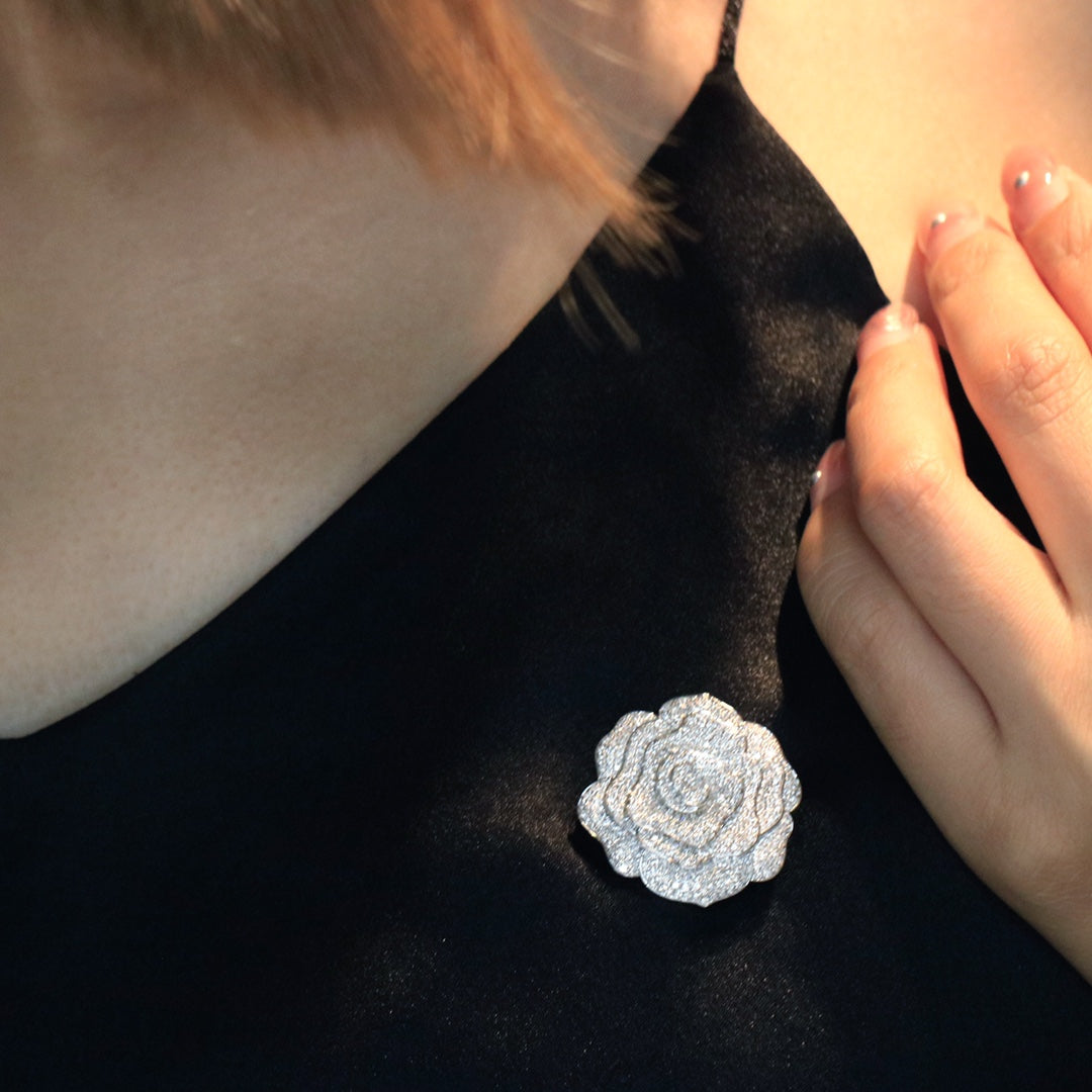 Luxury Natural Diamond Pendant 18K Floral Diamond Pendant 18K Gold Diamond Pendant Bridal Wedding Pendant Anniversary Pendant Gift for Her