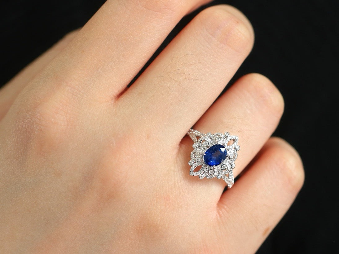 Natural Sapphire Statement Ring, Classic Design, Bridal Ring, Anniversary Ring, Gift for Her