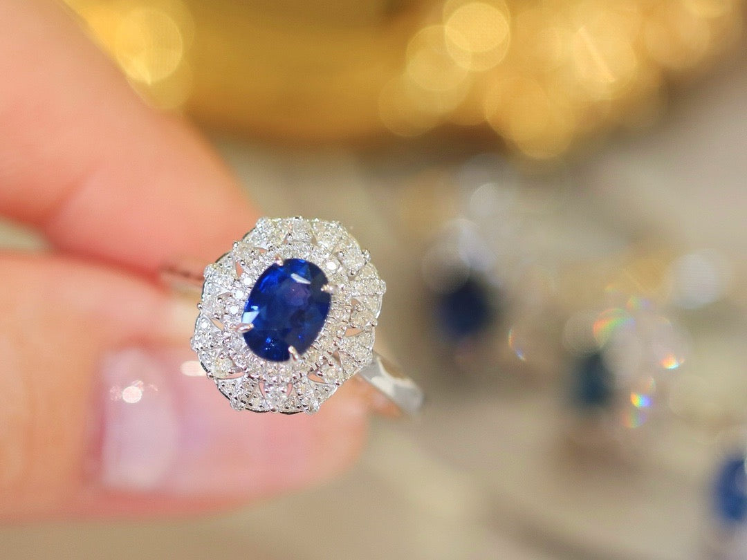 Natural Sapphire Statement Ring, Classic Design, Bridal Ring, Anniversary Ring, Gift for Her