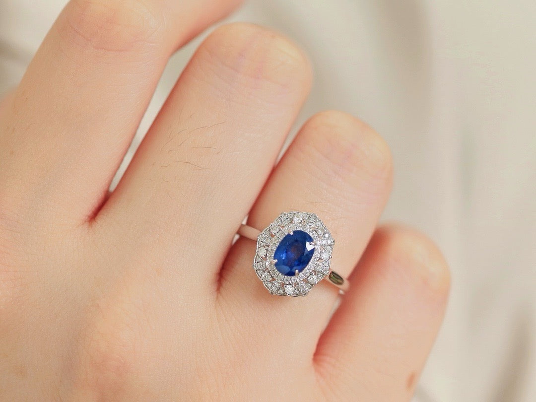 Natural Sapphire Statement Ring, Classic Design, Bridal Ring, Anniversary Ring, Gift for Her