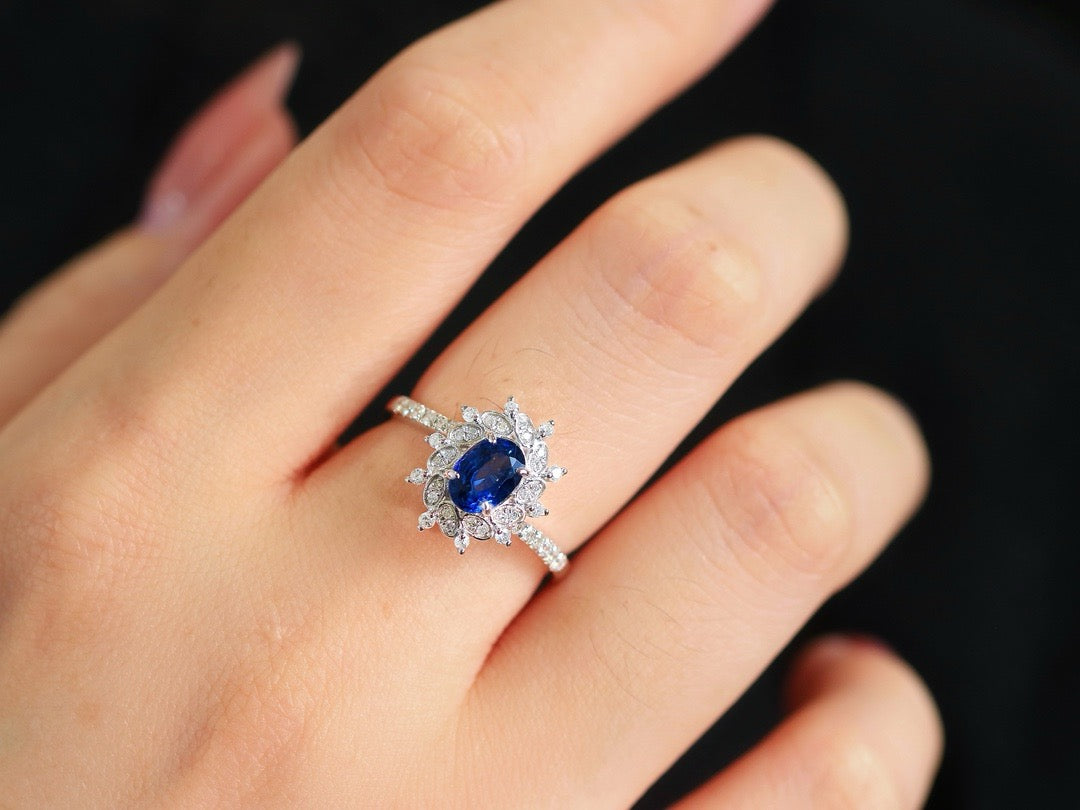 Natural Sapphire Statement Ring, Classic Design, Bridal Ring, Anniversary Ring, Gift for Her