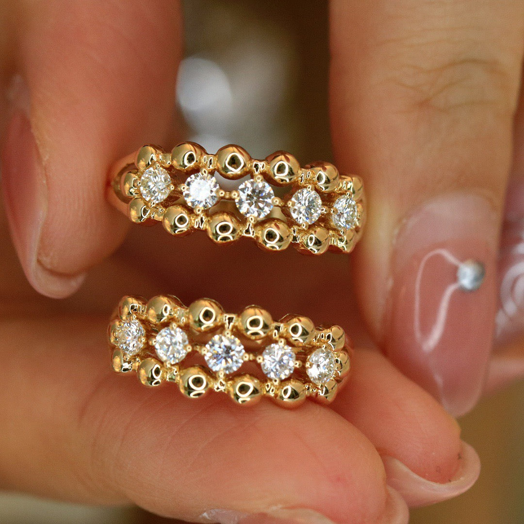 Natural Diamond Pave Ring, Classic Design, Bridal Wedding, Anniversary Ring, Gift for Her