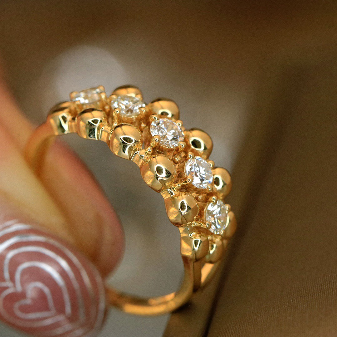 Natural Diamond Pave Ring, Classic Design, Bridal Wedding, Anniversary Ring, Gift for Her