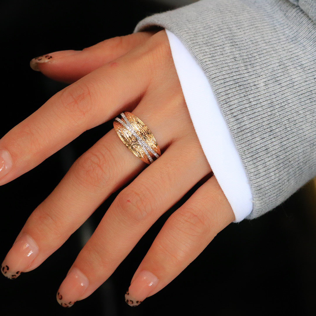 Natural Diamond Pave Ring, Classic Design, Bridal Wedding, Anniversary Ring, Gift for Her